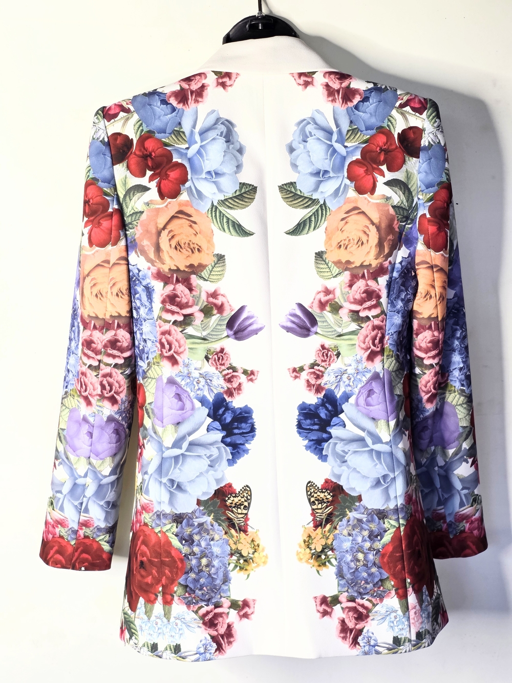 ALICE + OLIVIA Denny White Floral Print Pantsuit with Multicolor Blooms - Picture 10 of 16